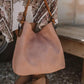Faux leather slouch tote bag