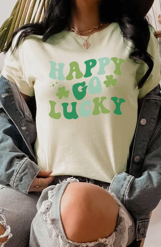 Happy go lucky graphic tee