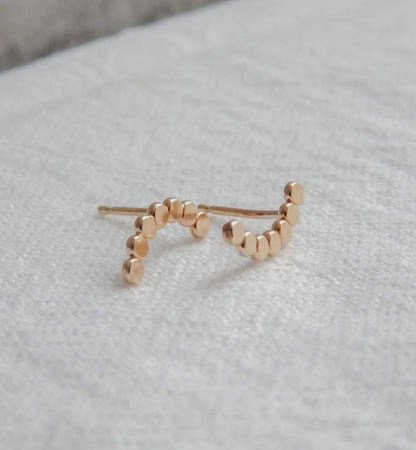 Dotted arc stud earrings (various)