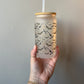 Harry Potter glass with bamboo lid and straw