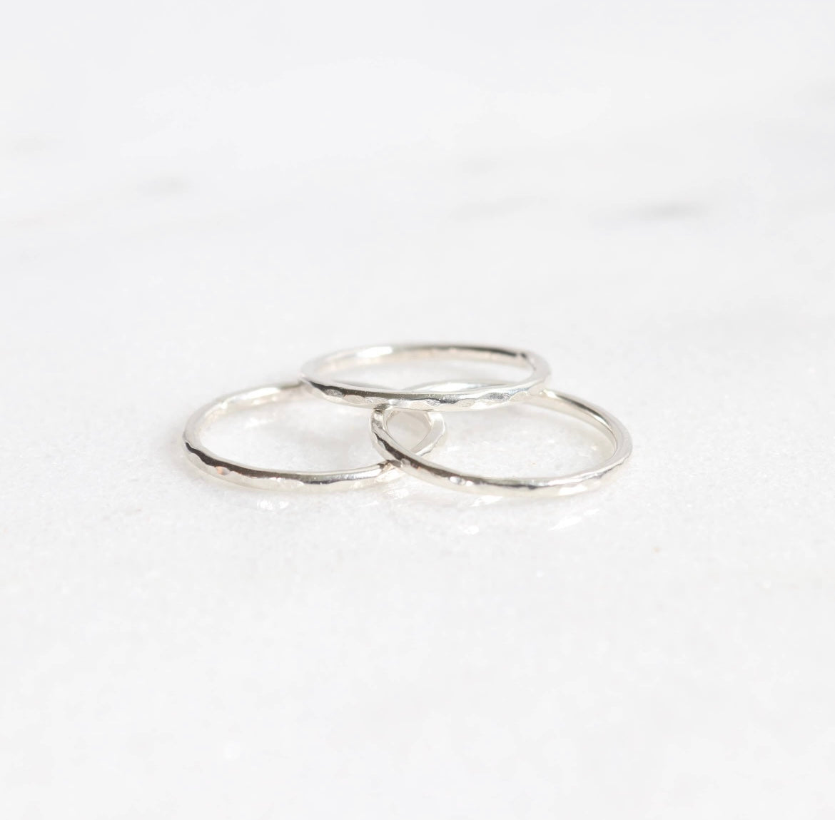 Hammered stacking rings