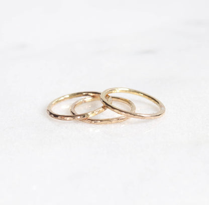 Hammered stacking rings